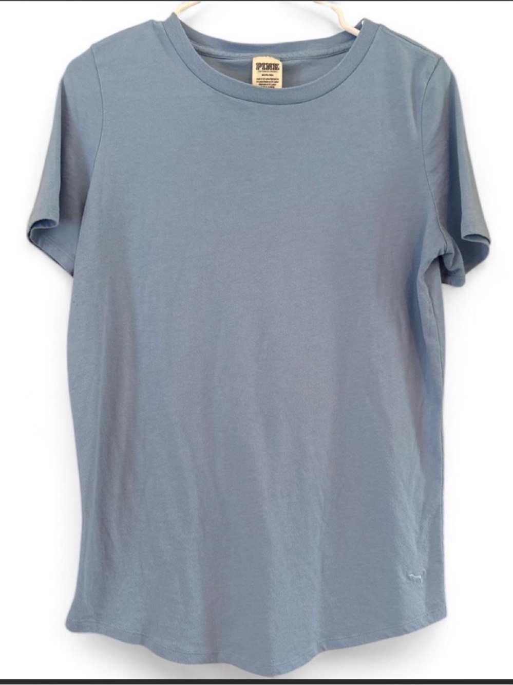 PINK Victoria's Secret Short Sleeve Crewneck Tee in Dusty Blue